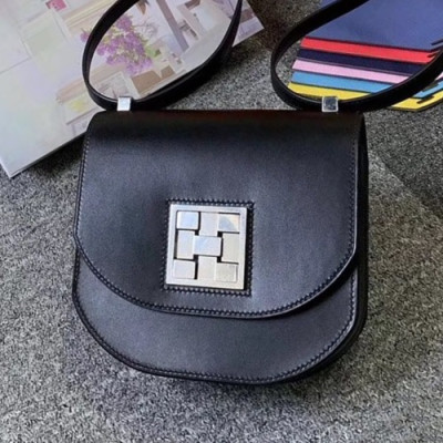 Hermes 2019 Mosaic Box Leather Mini Shoulder Bag - 에르메스 2019 모자이크 복스 레더 여성용 미니 숄더백 HERB0788, 블랙(은장)