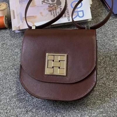 Hermes 2019 Mosaic Box Leather Mini Shoulder Bag - 에르메스 2019 모자이크 복스 레더 여성용 미니 숄더백 HERB0789, 브라운(금장)