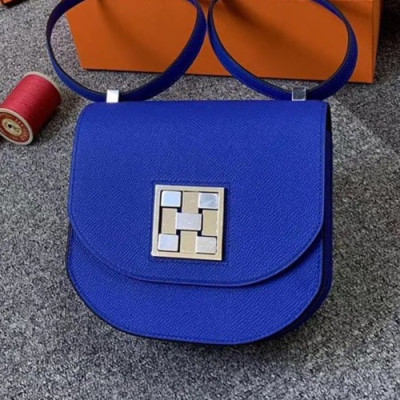 Hermes 2019 Mosaic Epsom Leather Mini Shoulder Bag - 에르메스 2019 모자이크 엡송 레더 여성용 미니 숄더백 HERB0793, 블루(은장)