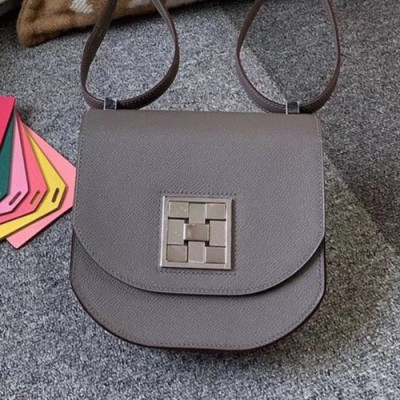 Hermes 2019 Mosaic Epsom Leather Mini Shoulder Bag - 에르메스 2019 모자이크 엡송 레더 여성용 미니 숄더백 HERB0800, 다크그레이(은장)