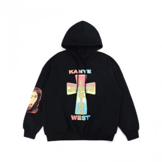 Kanye west 2019 Mm/Wm Logo Oversize Cotton Hooded - 카니예 웨스트 2019 남자 로고 오버사이즈 코튼 기모 후드티 Kany0028x.Size(m - xl).블랙