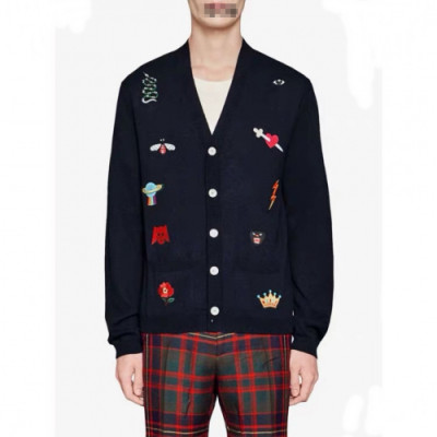[매장판]Gucci 2019 Mens Embroiddery Knit Wool Cardigan - 구찌 2019 남성 엠브로이드 울 가디건 Guc0112x.Size(s - l).블랙