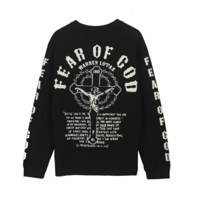 Fear of god 2019 Mens Oversize Minimal Cotton Tshirt  - 피어오브갓 2019 남성 오버사이즈 미니멀 코튼 긴팔티 Fea0067x.Size(s - xl).블랙