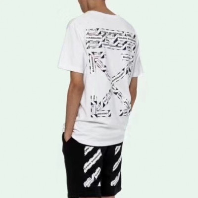 Off-white 2019 Mm/Wm Printing Logo Crew - neck Cotton Short Sleeved Oversize Tshirt - 오프화이트 남자 프린팅 로고 크루넥 코튼 오버사이즈 반팔티 Off0270x.Size(xs - l).화이트