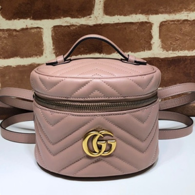 Gucci 2019 Marmont Women Leather Mini Back Pack,17CM - 구찌 2019 마몬트 여성용 레더 미니 백팩 598594,GUB0893,17CM,핑크
