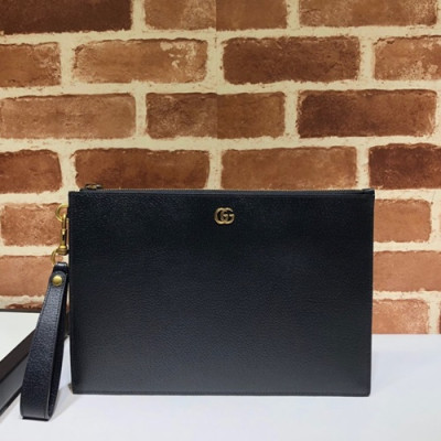 Gucci 2019 Mm /Wm Leather Clutch Bag ,30CM - 구찌 2019 남여공용 레더 클러치백 475317,GUB0897,30cm,블랙