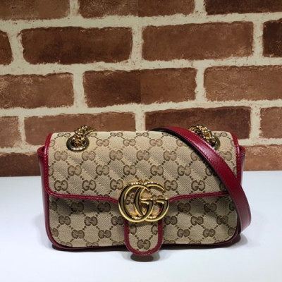 Gucci 2019 GG Marmont Women Shoulder Bag,23CM - 구찌 2019 GG 마몬트 여성용 숄더백 446744,GUB0903,23CM,브라운