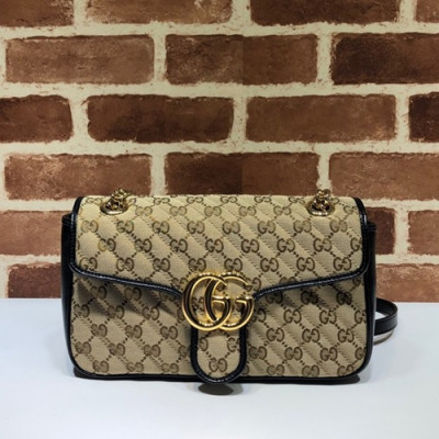 Gucci 2019 GG Marmont Women Shoulder Bag,26CM - 구찌 2019 GG 마몬트 여성용 숄더백 443497,GUB0904,26CM,브라운