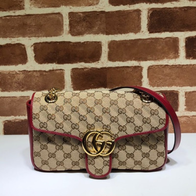 Gucci 2019 GG Marmont Women Shoulder Bag,26CM - 구찌 2019 GG 마몬트 여성용 숄더백 443497,GUB0905,26CM,브라운