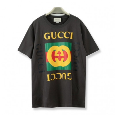 [매장판]Gucci 2019 Mm/Wm Logo Cotton Short Sleeved Tshirt - 구찌 2019 남자 로고 코튼 반팔티 Guc01837x.Size(xs - xl).그레이