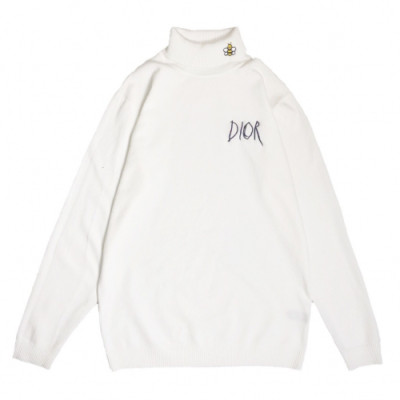 Dior 2019 Mens Retro Logo Turtle-neck Sweater - 디올 2019 남성 레트로 로고 터틀넥 스웨터 Dio0446x.Size(m - 2xl).화이트