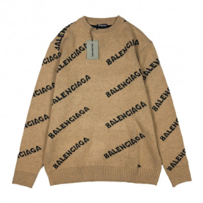 Balenciaga 2019 Mm/Wm Logo Crew - neck Sweater - 발렌시아가 2019 남자 로고 크루넥 스웨터 Bal0389x.Size(xs - xl).카멜