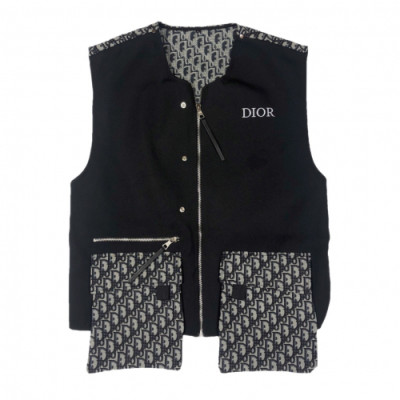 Dior 2019 Mens Logo Casual Linen Vest - 디올 2019 남성 로고 캐쥬얼 린넨 조끼 Dio0450x.Size(m - l).블랙