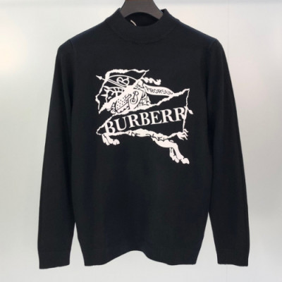 Burberry 2019 Mens Retro Logo Crew-neck Wool Sweater - 버버리 2019 남성 레트로 로고 크루넥 울 스웨터 Bur01679x.Size(m - 3xl).블랙