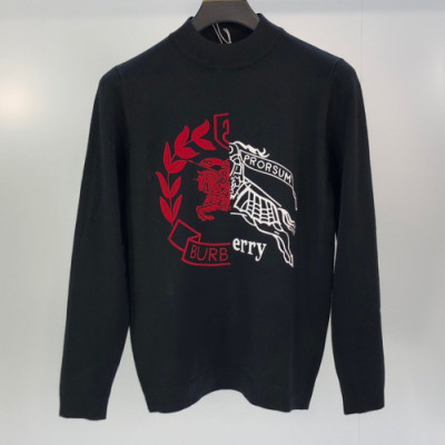 Burberry 2019 Mens Retro Logo Crew-neck Wool Sweater - 버버리 2019 남성 레트로 로고 크루넥 울 스웨터 Bur01681x.Size(m - 3xl).블랙