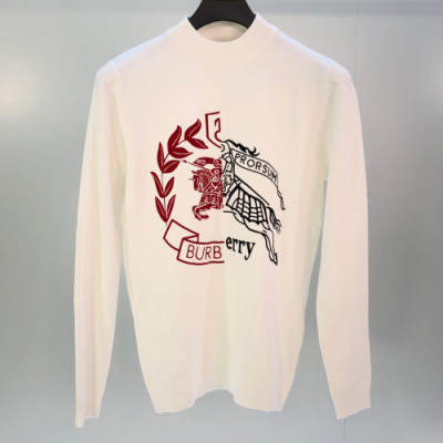 Burberry 2019 Mens Retro Logo Crew-neck Wool Sweater - 버버리 2019 남성 레트로 로고 크루넥 울 스웨터 Bur01682x.Size(m - 3xl).화이트