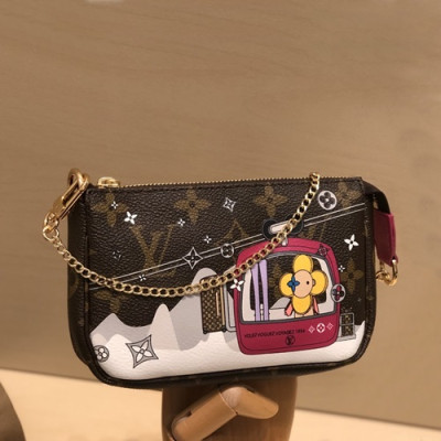 Louis Vuitton 2019 Mini Pochette 2019  Accessoires Monogram Clutch Bag / Tote Bag ,15.5cm - 루이비통 2019 미니 포쉐트 악세수아 모노그램 클러치백 / 토트백,M58009, LOUB1909, 15.5cm,브라운