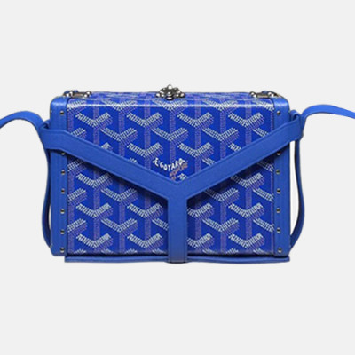 Goyard 2019 PVC & Leather Shoulder Cross Bag,17cm - 고야드 2019 PVC & 레더 여성용 숄더 크로스백,GYB0215,17cm,블루