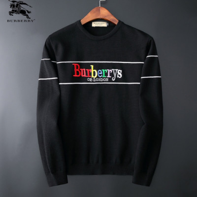 Burberry 2019 Mens Retro Logo Crew-neck Wool Sweater - 버버리 2019 남성 레트로 로고 크루넥 울 스웨터 Bur01684x.Size(m - 3xl).블랙