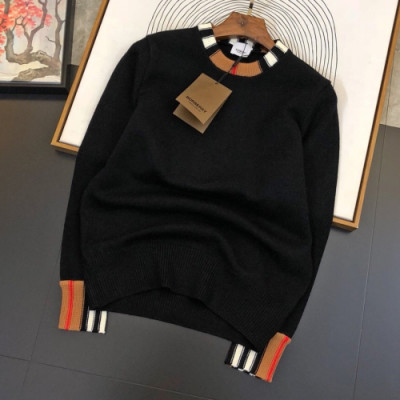 Burberry 2019 Mens Retro Logo Crew-neck Wool Sweater - 버버리 2019 남성 레트로 로고 크루넥 울 스웨터 Bur01690x.Size(s - xl).블랙