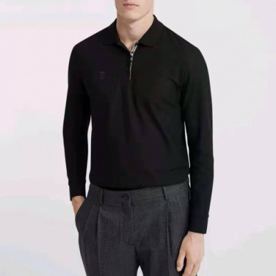 Burberry 2019 Mens Business Cotton Polo Tshirt - 버버리 2019 남성 비지니스 코튼 폴로 긴팔티 Bur01691x.Size(m - 2xl).블랙