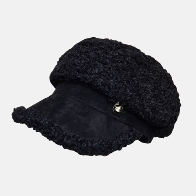 Chanel 2019 Ladies Lambs Wool Cap - 샤넬 2019 여성용 램스울 모자 CHAM0123, 블랙