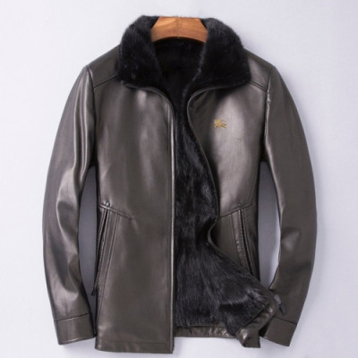 Burberry 2019 Mens Casual Leather Jacket - 버버리 2019 남성 캐쥬얼 가죽 자켓 Bur01725x.Size(l - 4xl).블랙