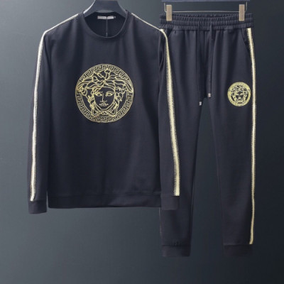 Versace 2019 Mens Logo Training Silket Clothes&Pants - 베르사체 2019 남성 로고 실켓 기모 트레이닝복&팬츠 Ver0428x.Size(m - 3xl).블랙