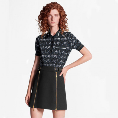 [루이비통]Louis vuitton 2019 Womens Monogram Cotton Polo Short Sleeved Tshirts - 루이비통 2019 여성 모노그램 고튼 폴로 반팔티 Lou01489x.Size(s - l).블루