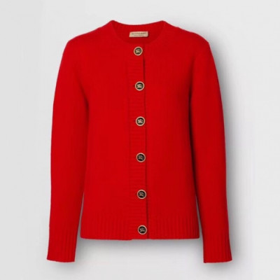 Burberry 2019 Womens Vintage V-neck Wool Cardigan - 버버리 2019 여성 빈티지 브이넥 울 가디건 Bur01739x.Size(s - l).레드