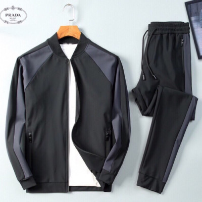 Prada 2019 Mens Casual Logo Silket Training Clothes&Pants - 프라다 2019 남성 캐쥬얼 로고 실켓 트레이닝복&팬츠 Pra0874x.Size(l - 5xl).블랙