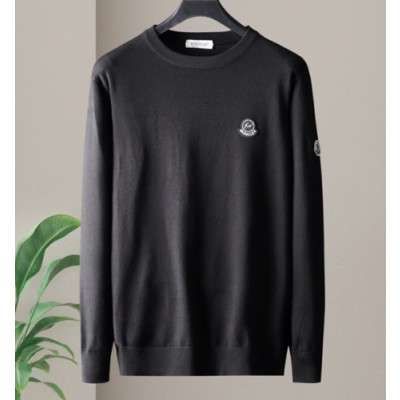 Moncler 2019 Mens Retro Logo Crew-neck Wool Sweater - 몽클레어 2019 남성 레트로 로고 크루넥 울 스웨터  Moc01286x.Size(m - 3xl).블랙