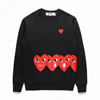 [꼼데가르송]Cdgplay 2019 Mm/Wm Print Heart Cotton Tshirts - 꼼데가르송 남자 프린트 하트 코튼 기모 긴팔티 Cdg0033x.Size(s - xl).블랙