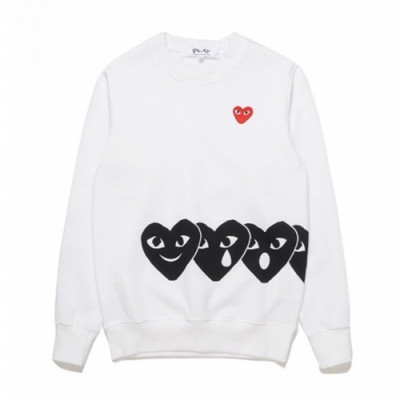 [꼼데가르송]Cdgplay 2019 Mm/Wm Print Heart Cotton Tshirts - 꼼데가르송 남자 프린트 하트 코튼 기모 긴팔티 Cdg0034x.Size(s - xl).화이트