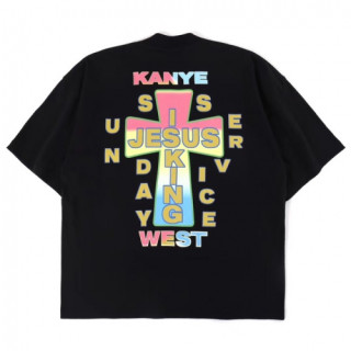 Kanye west 2019 Mm/Wm Logo Oversize Cotton Short Sleeved Tshirt - 카니예 웨스트 2019 남자 로고 오버사이즈 코튼 반팔티 Kany0036x.Size(m - xl).블랙