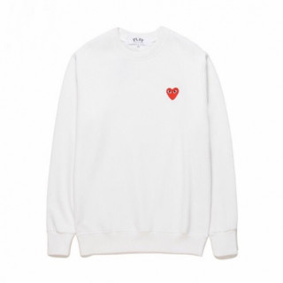 [꼼데가르송]Cdgplay 2019 Mm/Wm Print Heart Cotton Tshirts - 꼼데가르송 남자 프린트 하트 코튼 기모 긴팔티 Cdg0056x.Size(s - xl).화이트