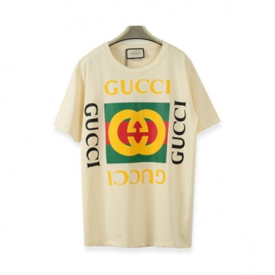 [매장판]Gucci 2019 Mm/Wm Logo Cotton Short Sleeved Tshirt - 구찌 2019 남자 로고 코튼 반팔티 Guc01888x.Size(xs - l).2컬러(아이보리/다크그레이)