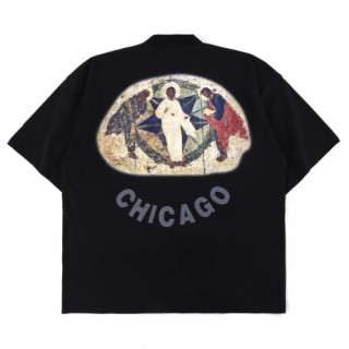 Kanye west 2019 Mm/Wm Logo Oversize Cotton Short Sleeved Tshirt - 카니예 웨스트 2019 남자 로고 오버사이즈 코튼 반팔티 Kany0041x.Size(m - xl).블랙