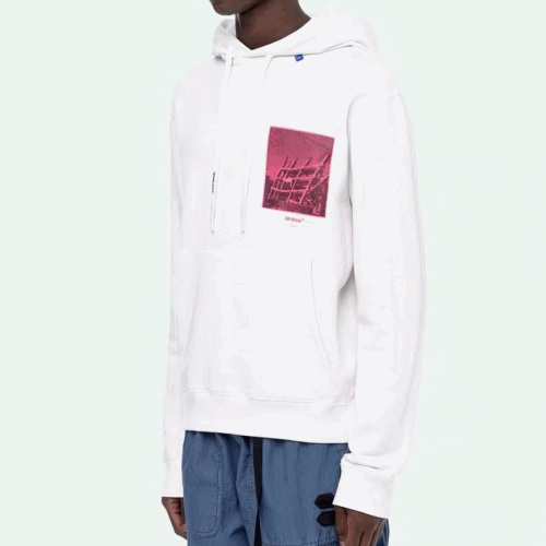 [오프화이트]Off-white 2019 Mm/Wm Logo Cotton Oversize HoodT - 오프화이트 2019 남자 로고 코튼 오버사이즈 후드티 Off0292x.Size(xs - l).화이트