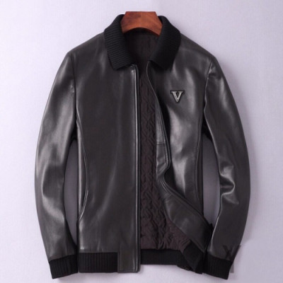 Louis vuitton 2019 Mens Logo Leather Jackets - 루이비통 2019 남성 로고 가죽 자켓 Lou01502x.Size(m - 3xl).블랙