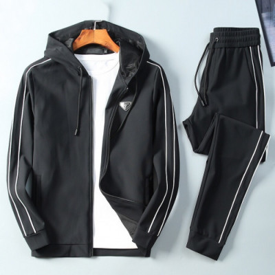 Prada 2019 Mens Casual Logo Silket Training Clothes&Pants - 프라다 2019 남성 캐쥬얼 로고 실켓 트레이닝복&팬츠 Pra0882x.Size(l - 5xl).블랙