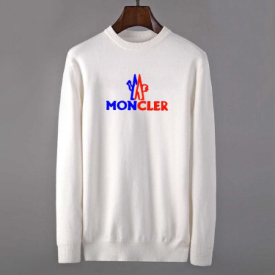 [몽클레어]Moncler 2019 Mens Retro Logo Crew-neck Wool Sweater - 몽클레어 2019 남성 레트로 로고 크루넥 울 스웨터  Moc01320x.Size(m - 3xl).화이트