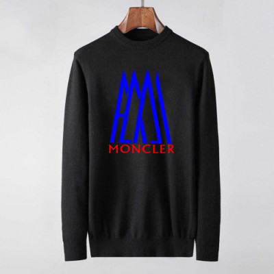 [몽클레어]Moncler 2019 Mens Retro Logo Crew-neck Wool Sweater - 몽클레어 2019 남성 레트로 로고 크루넥 울 스웨터  Moc01321x.Size(m - 3xl).블랙