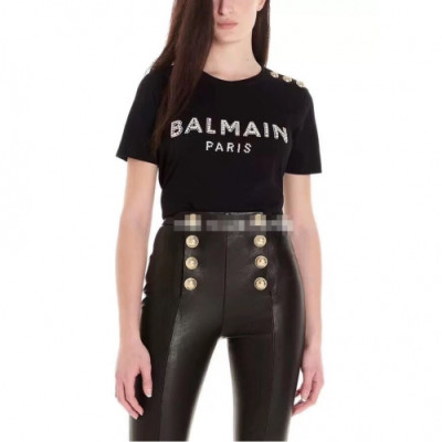 [발망]Balmain 2020 Ladies Logo Cotton Oversize Short Sleeved Tshirs - 발망 2020 여성 로고 코튼 오버사이즈 반팔티 Bam0085x.Size(s - l).2컬러(블랙/화이트)