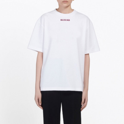 [발렌시아가]Balenciaga 2020 Mm/Wm Logo Cotton Short Sleeved Tshirts - 발렌시아가 2020 남자 로고 오버사이즈 코튼 반팔티 Bal0440x.Size(xs - l).화이트