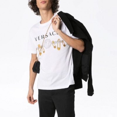 [베르사체]Versace 2019 Mens Logo Silket Short Sleeved Tshirts - 베르사체 2019 남성 로고 실켓 반팔티 Ver0474x.Size(m - 3xl).화이트