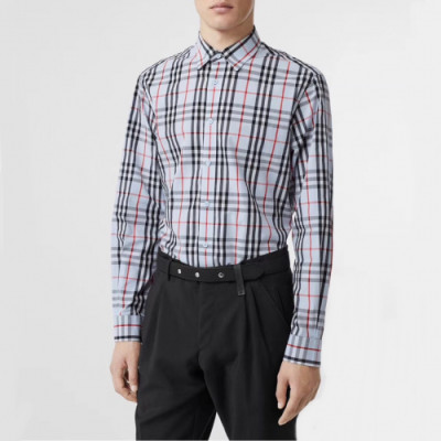 [버버리]Burberry 2020 Mens Vintage Casual Cotton Tshirts - 버버리 2020 남성 빈티지 캐쥬얼 코튼 셔츠 Bur01873x.Size(s - 2xl).스카이블루