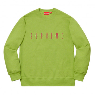 Supreme 2020 Mm/Wm Embroidery Logo Cotton Man-to-man - 슈프림 2020 남자 자수 로고 코튼 기모 맨투맨 Sup0078x.Size(s -  xl).네온그린