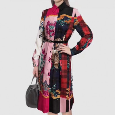 Ferragamo 2020 Womens Trendy Flower Silk Long Tshirts - 페라가모 2020 여성 트렌디 플라워 실크 롱 티셔츠 Fer0300x.Size(s - xl).핑크