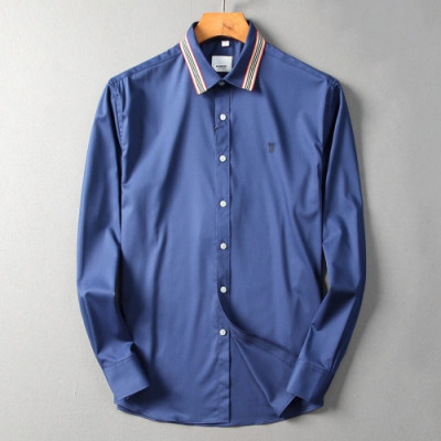 [버버리]Burberry 2020 Mens Classic Casual Cotton Tshirts - 버버리 2020 남성 클래식 캐쥬얼 코튼 셔츠 Bur01890x.Size(m - 3xl).블루